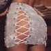 New Women's Full Diamond Lace-up Patchwork Sexy Nightclub Rhinestone Skirt For Women_ecoleips.com