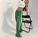 Women's Clothing Women's High-Waisted Casual Straight Leg Pants With Drawstring And Elastic Waist Fashion Long Trousers_ecoleips.com