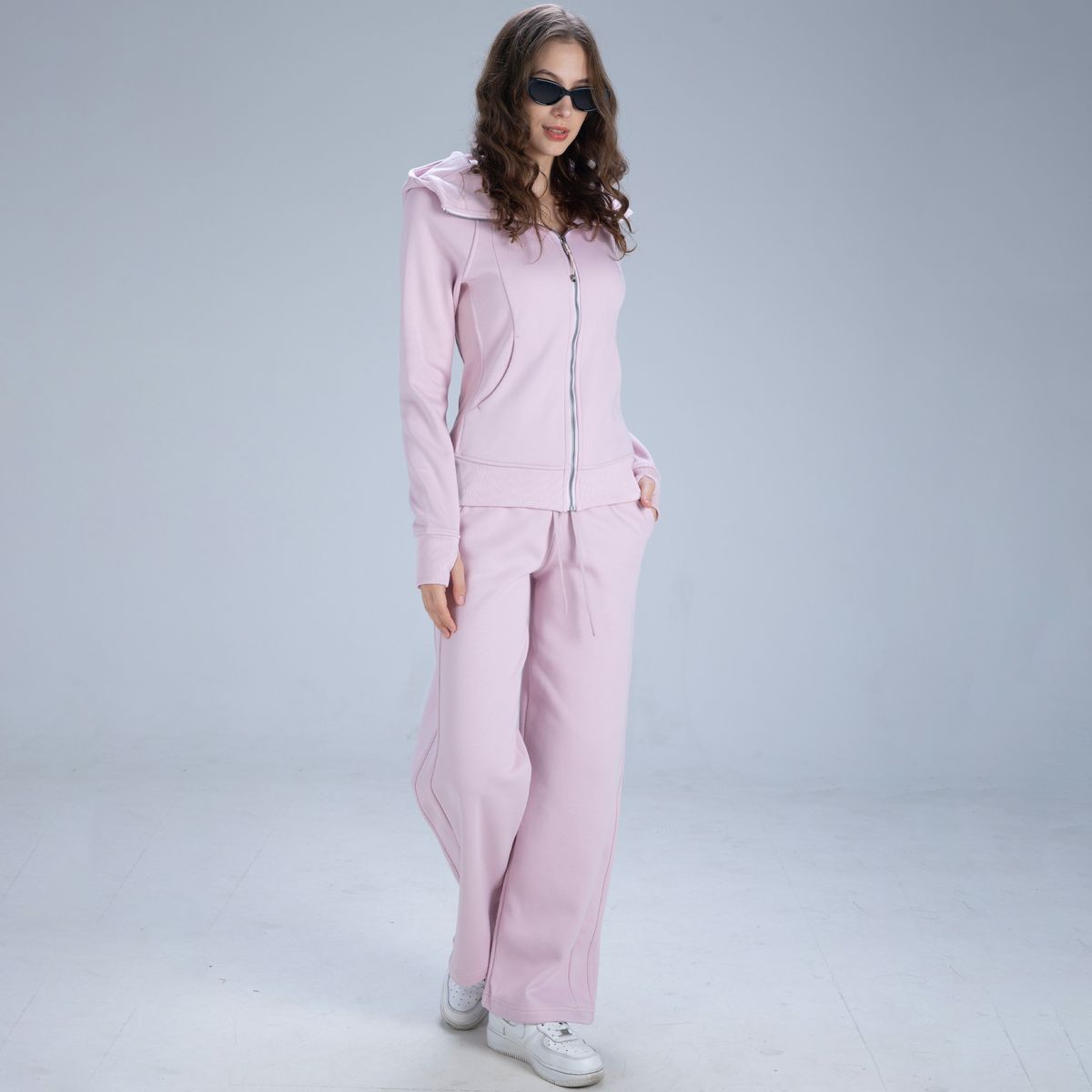 Women's Hooded Yoga Set – Windproof Zippered Long Sleeve Workout Outfit For Running, Gym & Outdoor Sports (Winter/Fall Edition)_ecoleips.com