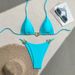 Women's Clothing Sexy Two Piece Swimsuit Solid Color Bikini Set_ecoleips.com