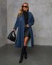 Women's Elegant Denim Trench Coat European American Style Spring Autumn Fashionable Casual Mid-Length Coat_ecoleips.com