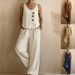 Women's Sleeveless Casual Jumpsuit Set Urban Chic Comfortable Everyday Wear_ecoleips.com