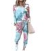 Women's Clothing autumn and winter printed casual long sleeved women's sports suit_ecoleips.com