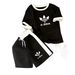 Women's Clothing Women's Summer Luxury Style Print Color Block Short Sleeve Shorts Set Loose Casual Suit Personalized_ecoleips.com
