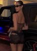 Mozision Spaghetti Strap Lace Sexy Mini Dress Women Fashion See Through Sleeveless Backless Ruched Club Party Long Dresses_ecoleips.com