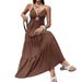 DiYun Elegant European American Style Women's Long Dress Spaghetti Strap Summer Versatile Clothing For Independent Websites_ecoleips.com