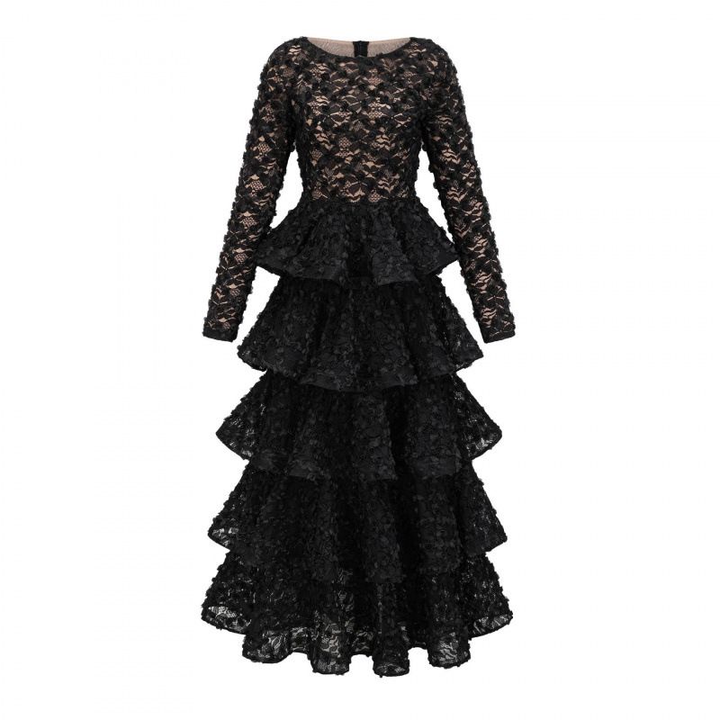 Women's Clothing Women's Sweet Rose Cake Dress Ball Gown Heavy Duty Polyester For Formal & Casual For Women_ecoleips.com