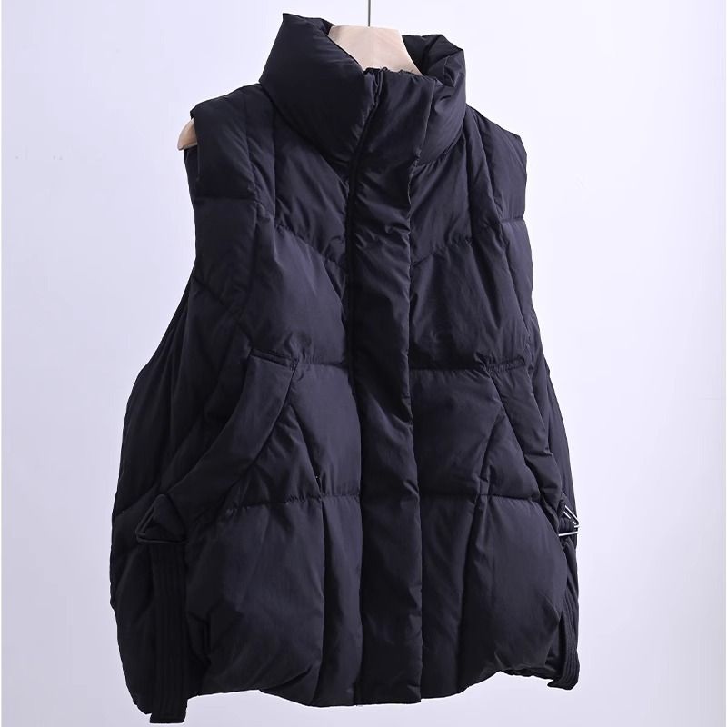 girl Down Cotton Jacket Women 2025 Autumn Winter New Korean Style Loose Plus Size Stylish Thickened Vest For Outerwear_ecoleips.com
