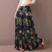 Floral Print Wide Leg Women Pants Spring Drawstring Bohemia Trousers Lady Casual Loose Elastic Waist Pantalonsw Plus Size_ecoleips.com