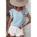 2026 Summer New Design Petal Sleeve Pullover Women's Fashion Commuter Versatile Crew Neck Short Sleeve T-Shirt_ecoleips.com