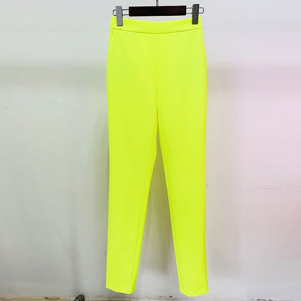 Women's Clothing In Stock New Fashion Personality Silhouette Shrug Double Breasted Mid Length Suit Jacket Fluorescent Yellow_ecoleips.com