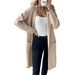 Women's Knitted Cardigan Windbreaker Jacket Autumn Winter Mid-Length European American Style 5030_ecoleips.com