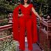 women's fashion solid color ribbon splicing short top wide-leg pants dress suit women_ecoleips.com