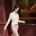 Women's Slim Fit High Neck Fleece Sweatshirt Long Sleeve Zipper Warm Double Sided Autumn Winter Top England Style Elegant Fashion_ecoleips.com