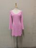 Elegant V-Neck A-Line Knit Dress For Women - Soft Cotton Blend, Short Sleeveless Casual Dress, Versatile Spring & Fall Outfit_ecoleips.com
