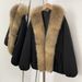 girl Girl Fashion New Oversized Raccoon Collar Fur Duck Parka Women's Short Loose Wide Version Warm Down Jacket_ecoleips.com