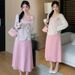 Summer New Korean Fashion Two-Piece Maternity Dress_ecoleips.com