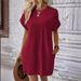 Aria Basics Aria Basics Cross-Border Foreign Trade 2024 Summer European And American Plus Size Women's Casual Solid Color Round Neck_ecoleips.com