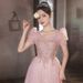 French Pink Evening For Women New Style Banquet Elegance And Atmosphere Adult Ceremony Art Exam Dress Small Summer_ecoleips.com