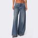 Loose Wide Leg Fashion Printed Denim Trousers Women's Jeans_ecoleips.com