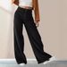 Women's Clothing High Waist Straight Leg Pants For Women, Flowy & Slimming Corduroy Trousers, Casual Office Pants (Black/Yellow/Brown/Blue)_ecoleips.com