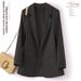 Women's Short Blazer Korean Style Loose Fit for Petite Trendy Autumn New Spring Outerwear_ecoleips.com