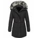Women's Clothing Winter Warm Cotton Coat With Detachable Faux Fur Hood – Slim Fit, Long Sleeve, Thickened Insulation For Men & Women_ecoleips.com