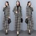 Elegant Women's Two-Piece Suit Set - Wool Blend Blazer With Wide-Leg Pants For Office & Casual Wear_ecoleips.com