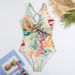Vintage Floral Print One-Piece Swimsuit For Women – Modest, Slimming & Comfortable Swimwear With Removable Padding_ecoleips.com