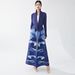 Muslim Foreign Trade Arab Robe, Women's Clothing, Printed, Tie-waist, Loose-fitting, Elegant, Issey Miyake Coat_ecoleips.com
