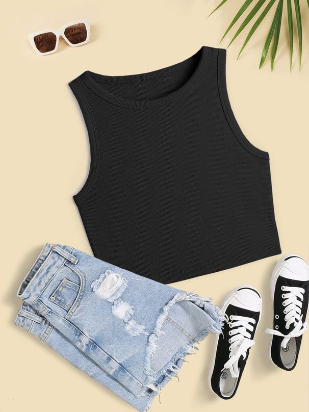 Women's Stretchy Sleeveless Crop Top - Sexy Slimming Camisole For Layering Or Solo Wear_ecoleips.com