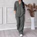 Summer Women's 2 Piece Set Cotton Linen Shirt And Loose Pants High Waist Plus Size New Arrival_ecoleips.com
