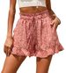 2025s 2025 Summer New Women's Chiffon Printed Casual Pocket Waist Shorts_ecoleips.com