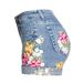 Women's Clothing Wide Leg Elastic Shorts Plus Size Women's Clothing 3d Heavy Embroidery Flower Denim Shorts For Women_ecoleips.com