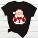European And American Cross-border Foreign Trade Women's Clothing Christmas-themed Round-neck Printed Short-sleeve_ecoleips.com