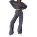 Summer Women's Casual Sports Sweatshirt Set Solid Striped Fashion European American Style Foreign Trade Clothing_ecoleips.com