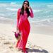 Women's Clothing Long Sleeved Color Matching Beach Surfing Suit One Piece Swimsuit Suit Female Swimsuit New Style_ecoleips.com