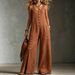 Fashionable Elegant Women Sleeveless Linen Dress Jumpsuit With Button Decor And Pocket For Daily Casual Or Outdoor Wear_ecoleips.com