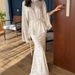 Women's Floral Print Batwing Sleeve Dress Set With Tie Waist – Elegant Long Sleeve Tunic & Maxi Skirt Outfit, Polyester Spandex Blend, Wrinkle-Free_ecoleips.com