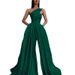 Women's Sexy Slit Oblique Shoulder Dress Long Dress Evening Gown_ecoleips.com
