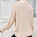 1. Autumn Winter Knitted Sweater With V-neck And Turn-down Collar, Long-sleeved Women's Clothing, Ribbed Design,_ecoleips.com