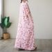 Real Shot Of 2024 Summer Thin Cotton-linen Artistic Loose V-neck Printed Simple Bohemian Mid-length Dress For Women_ecoleips.com