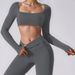 High Elastic Breathable Yoga Long Sleeved T-Shirt Top With Detachable Chest And Thumb Buckle Sports Sweatshirt_ecoleips.com