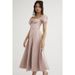 In-stock European And American Sexy Women's Clothing, Square-neck Puff-sleeve French Floral Dress_ecoleips.com