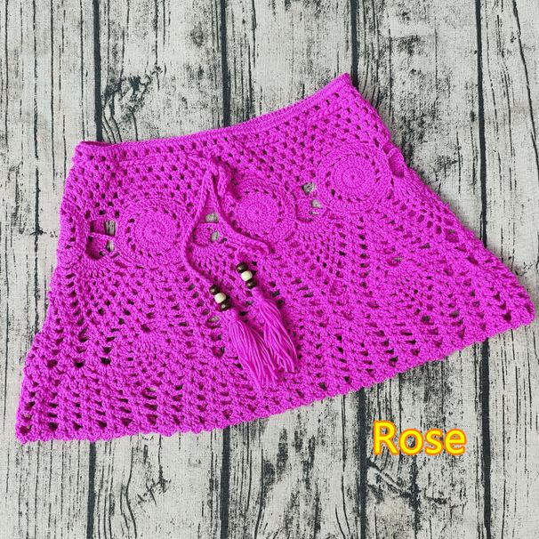 Handmade Crochet Beach Dress Women's Bikini Swimsuit Cover Up 8 Colors Sexy Vacation Style_ecoleips.com