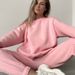 New European And American Fashion Suit Women's Long-sleeved Loose Crew Neck Sweater Casual Sports Trousers_ecoleips.com