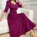 Elegant Long Dress For Women, Fashionable, Waist-Cinching And Slimming Pleated Short-Sleeved Dress_ecoleips.com