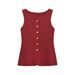 Trendy Knit Vest With Gold Buttons – Versatile Layering Piece For Women (Multiple Colors)_ecoleips.com