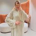 Muslim Dress Women Elegant Long Shirt Dress - Loose Fit Casual Maxi Dress With Stand Collar, Polyester Blend, Comfortable & Stylish For Everyday Wear_ecoleips.com