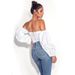 Aria Basics Aria Basics 2025 European American Women's Fashion Spring/summer Ins Irregular Long-sleeve Cropped Tube Top, Slimming And Sexy Style_ecoleips.com